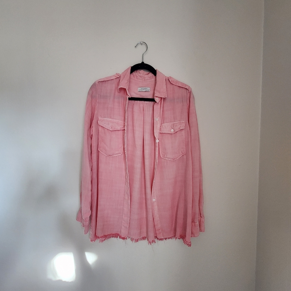 ZARA-Women premium denim collection pink blouse